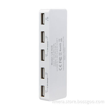 36W Portable Mobile Phone Charger w/5 Independent USB Ports, Charge 5 iPhone or 3 iPad SimultaneousNew